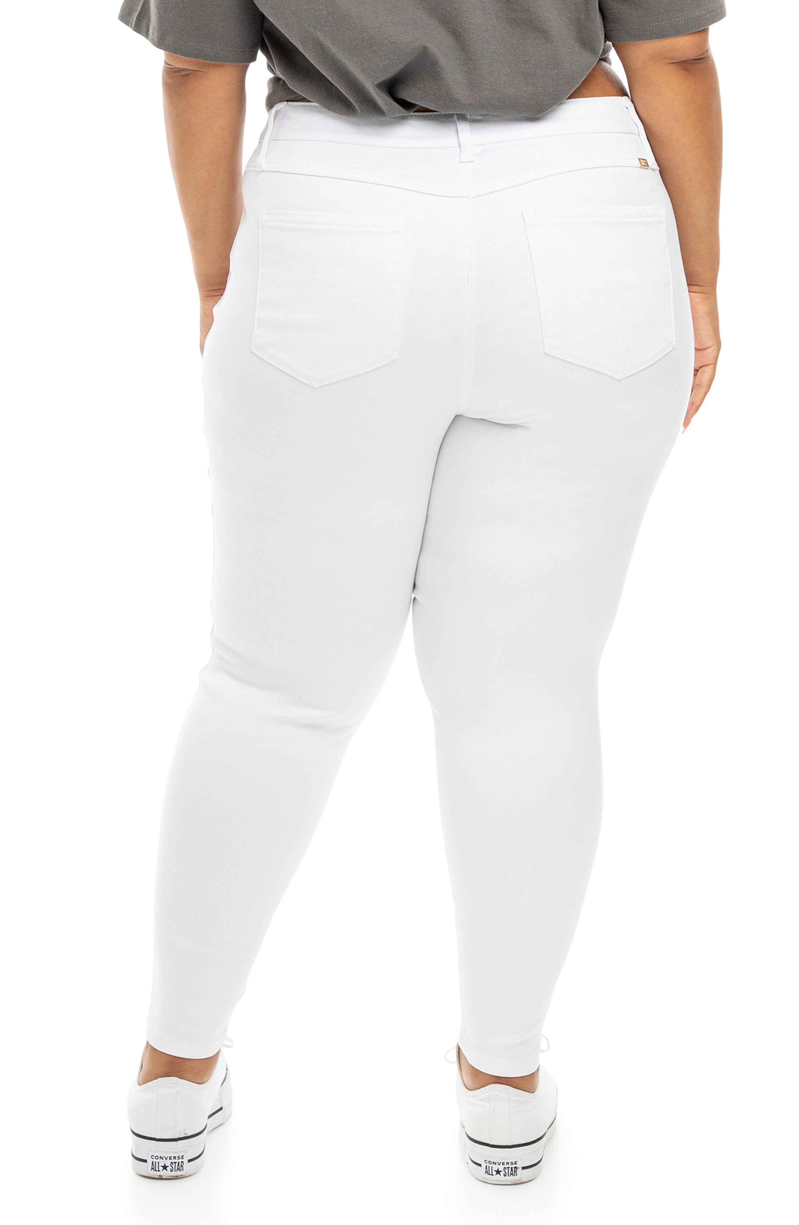  Butter High Rise Ankle Skinny Plus 28 - White - Bonton