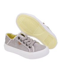 Kid's lace up sneaker with twill upper Washed Grey