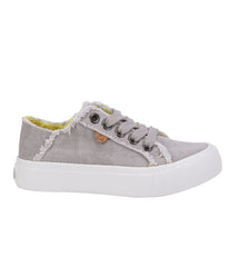 Kid's lace up sneaker with twill upper Washed Grey