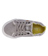 Kid's lace up sneaker with twill upper Washed Grey