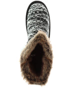 Kid's yarn and suede upper boot with fur lining Black