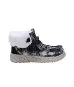 Kid's casual sneaker style with Textile upper Black Plaid