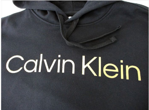  Calvin Klein Long Sleeves Metallic Logo Po Hoodie - Black Beauty - Bonton