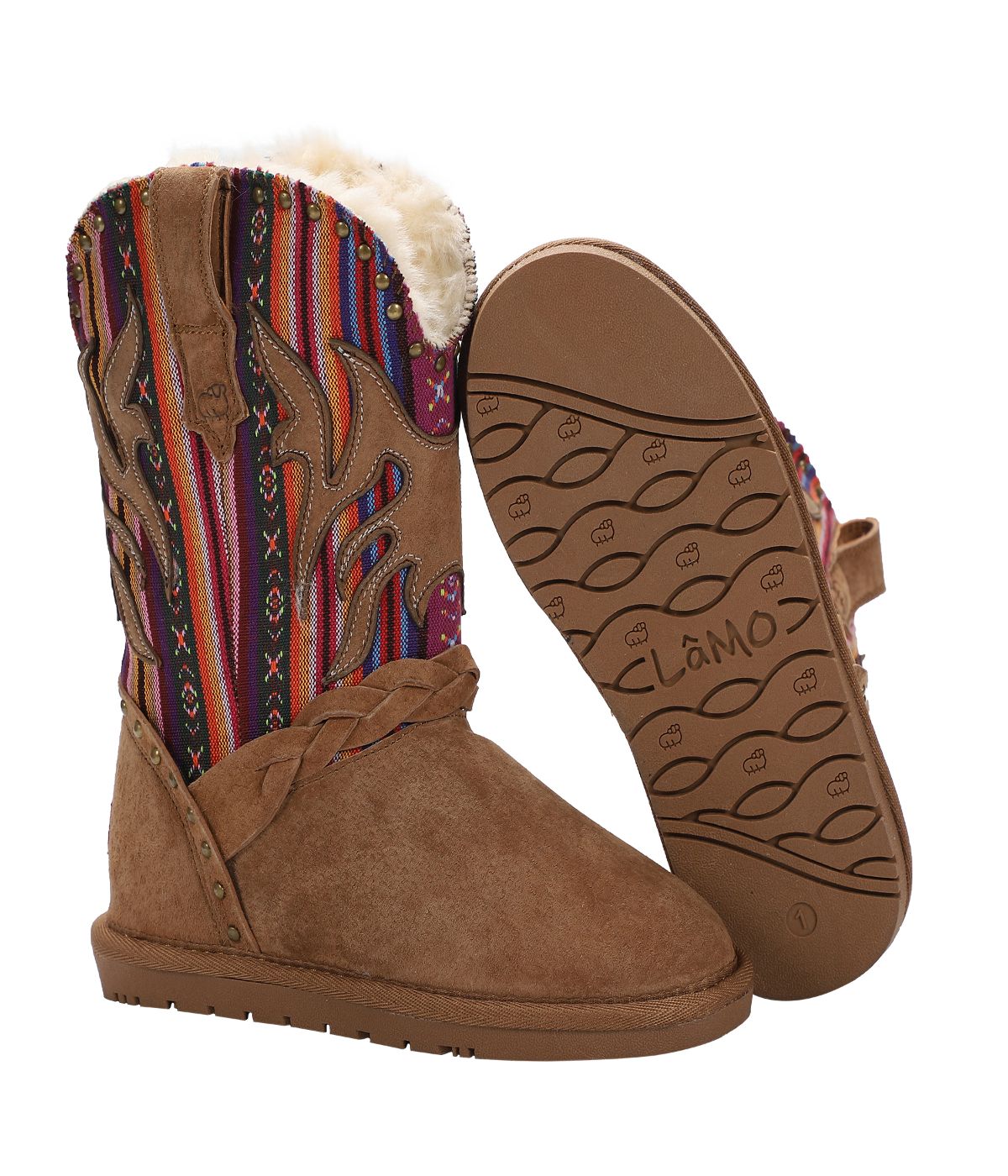  Lamo Wrangler Girl's Boot - Chestnut/Multi - Bonton