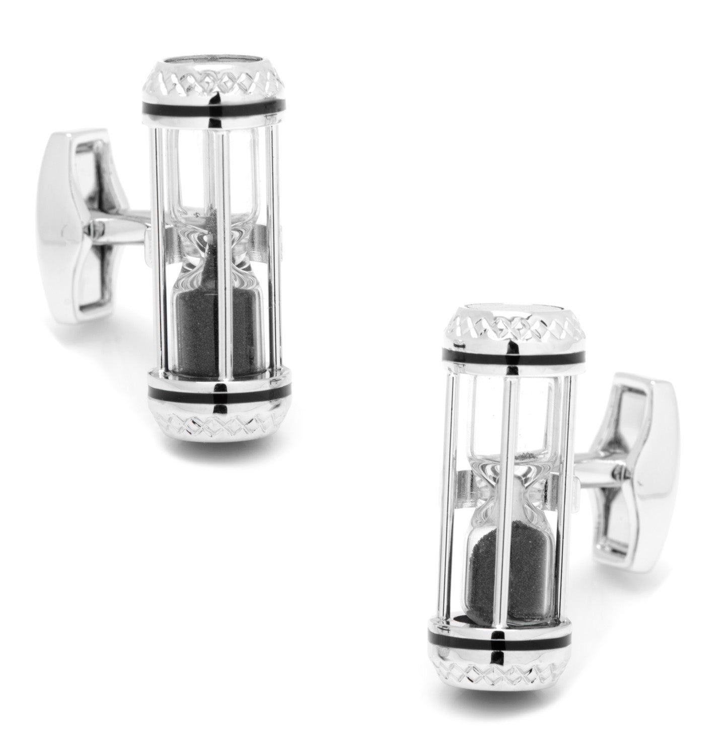  Cufflinks Black Sand Timer Cufflinks - Default Title - Bonton