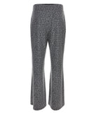 Women's French Terry Cloth Leopard Print Lounge Pants Gray Heather