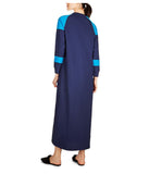 Women's 100% Cotton Ultra Soft Lace Up Long Sweatshirt Gown Medieval Blue