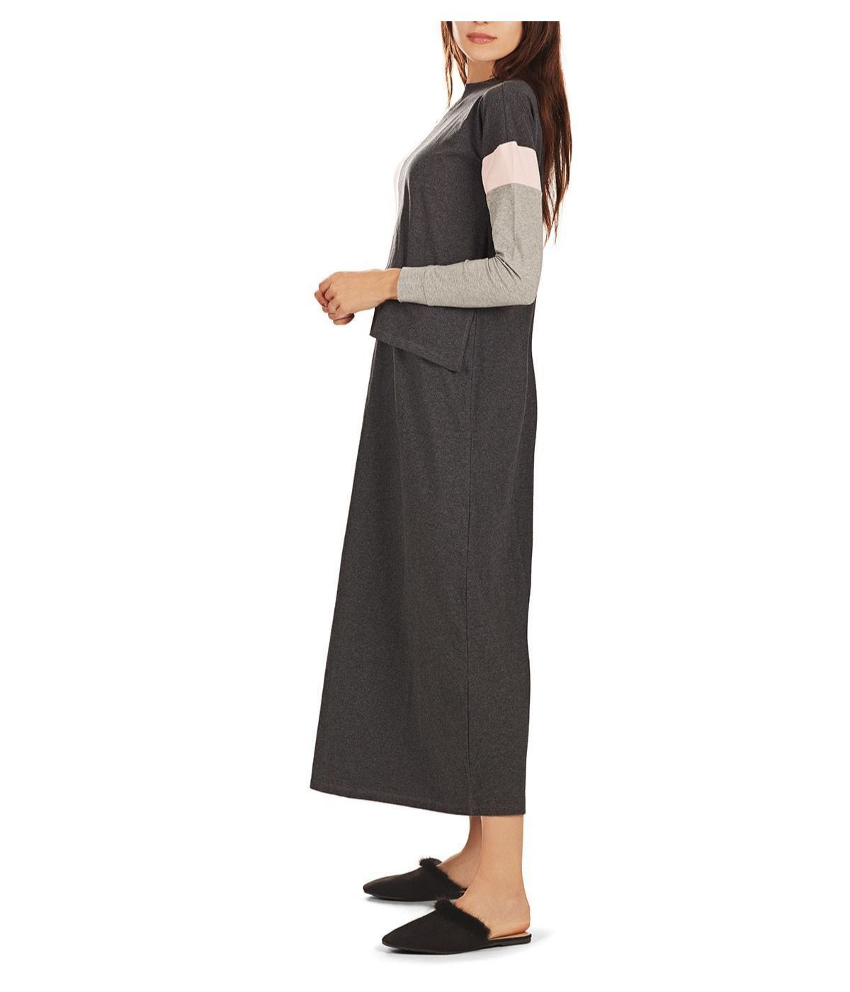 Women's Ultra Soft Cotton Blend Modest Nursing Gown Charcoal Heather