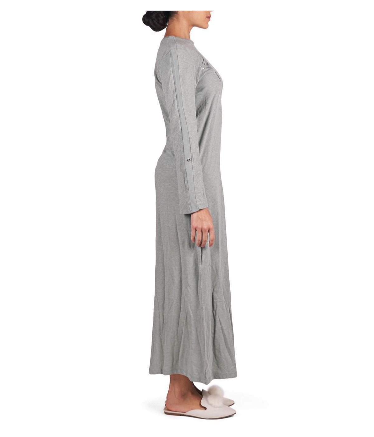 Women's 100% Cotton Slub Knit Full-Length Sleeping Gown Seafoam