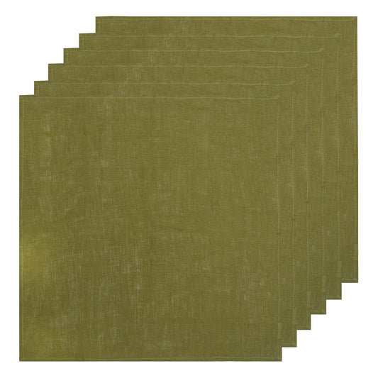 Saint-Remy d'Or et Vert Large Napkins Set of 6