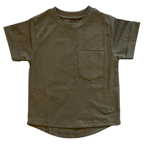 Olive Boxy Kids Tee