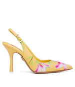 CONICA Floral Print Stiletto High Heel Pump Ladies Sandals YELLOW