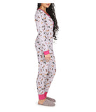 2 Piece Women's Dog Mania Cotton Blend Pajama Set Gray Heather