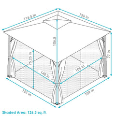 Soft Top Rectangle Gazebo 10' x 13'