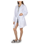 Women's 100% Cotton Woven Gauze Short Kimono Robe White