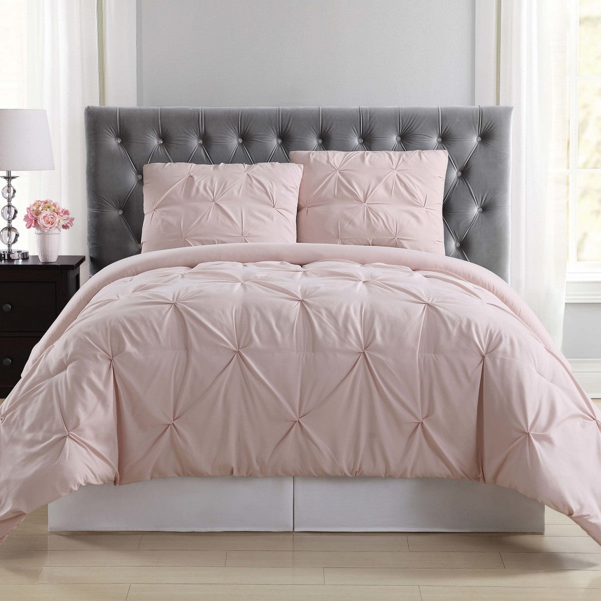  Truly Soft Arrow Pleated Comforter Set Blush - Blush - Bonton