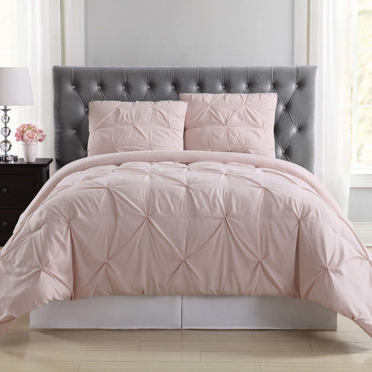 Arrow Pleated Comforter Set Blush