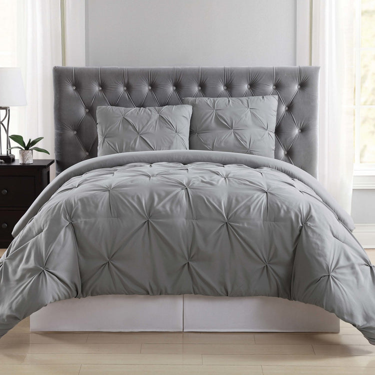 Arrow Pleated Comforter Set Grey