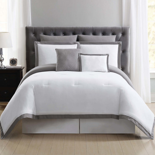 Drew Stripe Silver-Infused Antimicrobial Comforter 5 Piece Set –