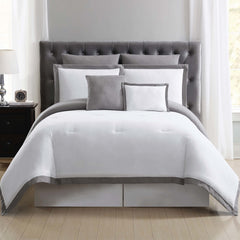 Hotel Comforter Set White/Grey