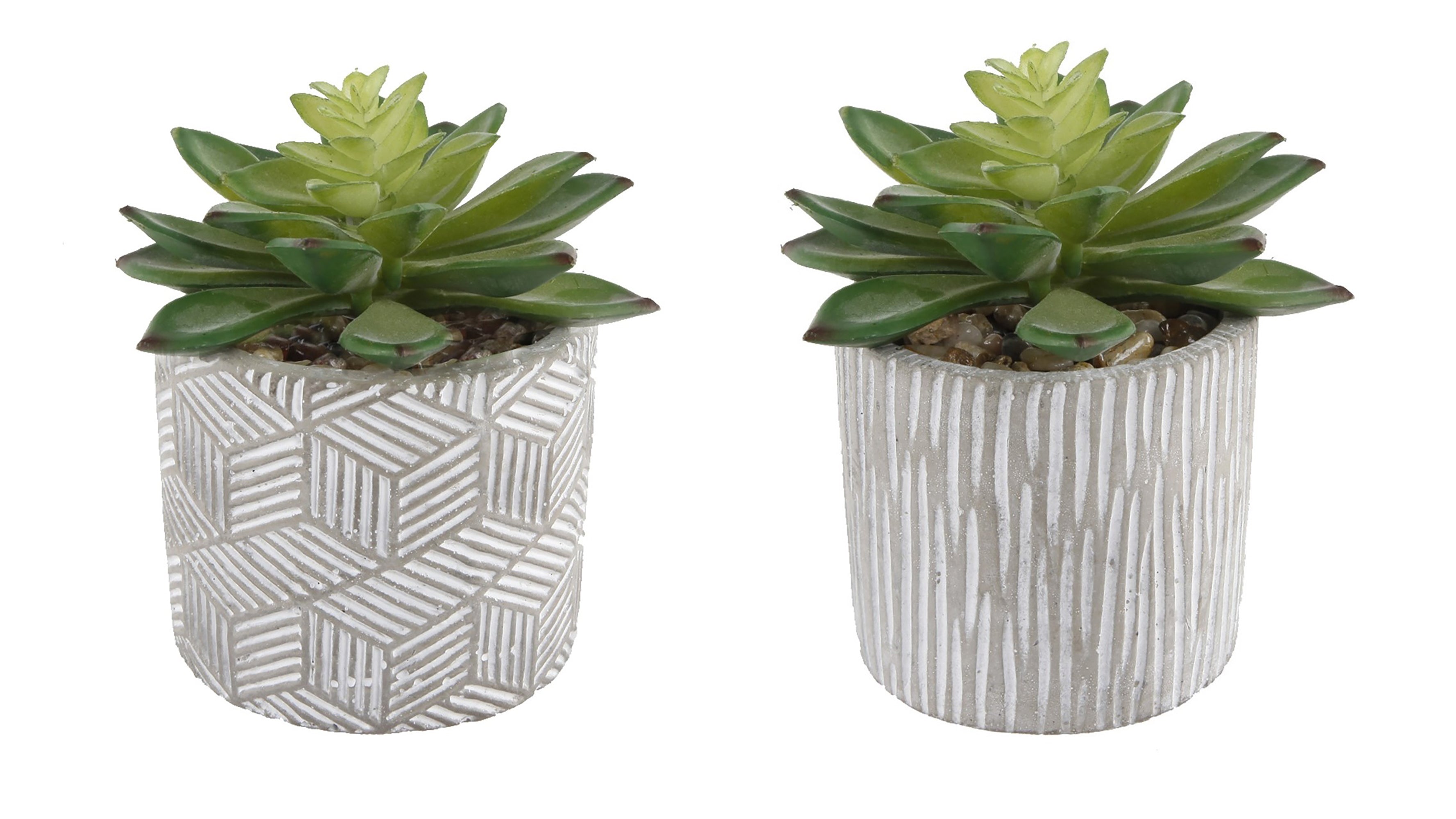  Flora Bunda Set of Modern Mini Cement Pots - Gray - Bonton