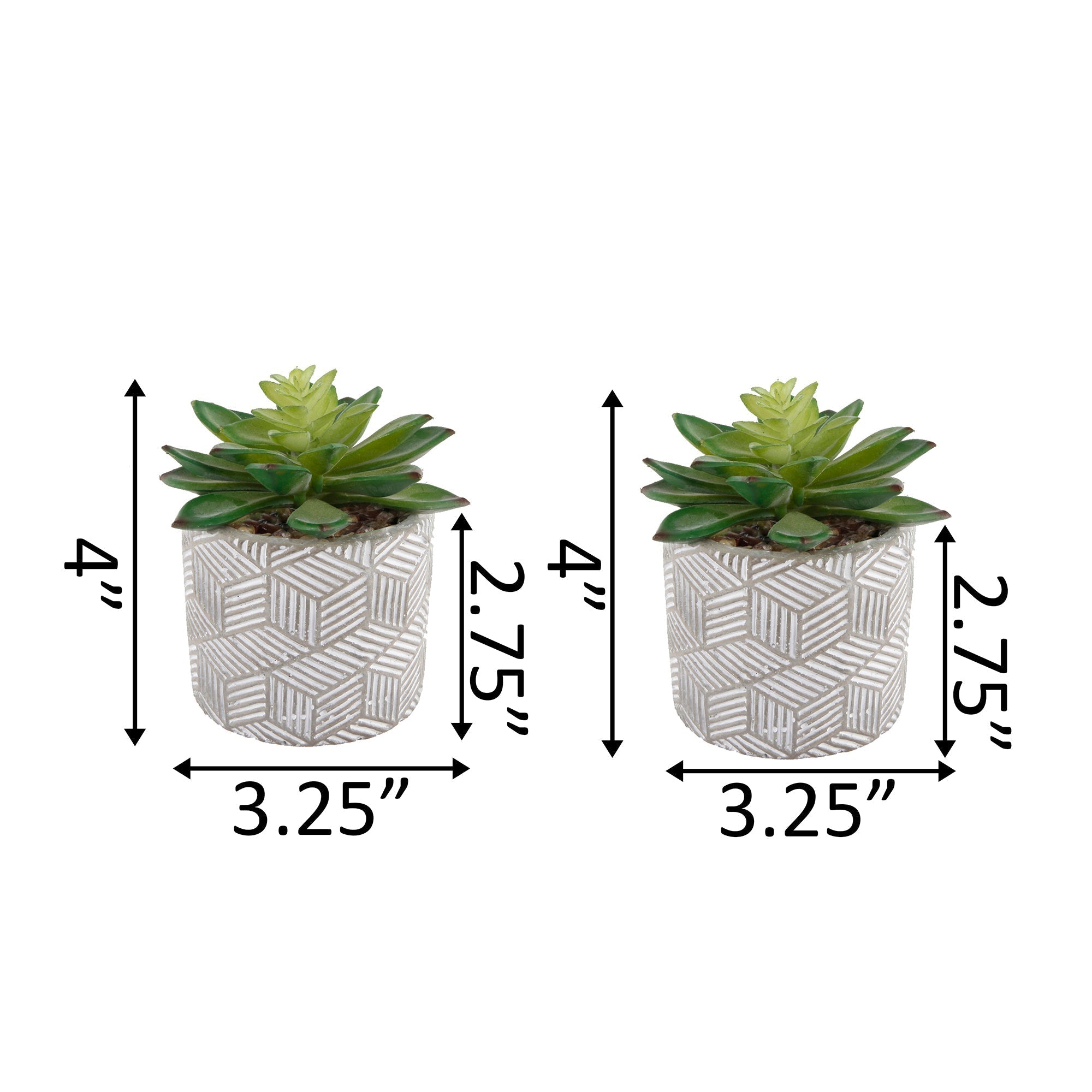  Flora Bunda Set of Modern Mini Cement Pots - Gray - Bonton