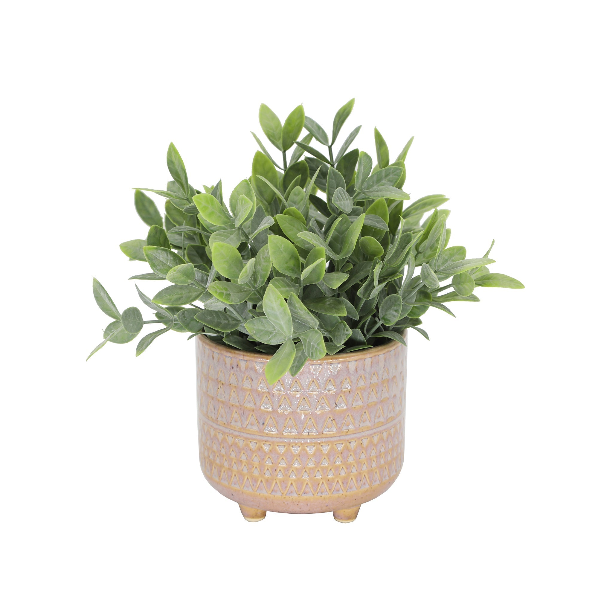  Flora Bunda Tea Leaf In Mauve Triangle Kaleidoscope Pattern Footed Pot - Mauve - Bonton