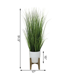 Tall Onion Grass In Cathedral Ceramic Floor Planter