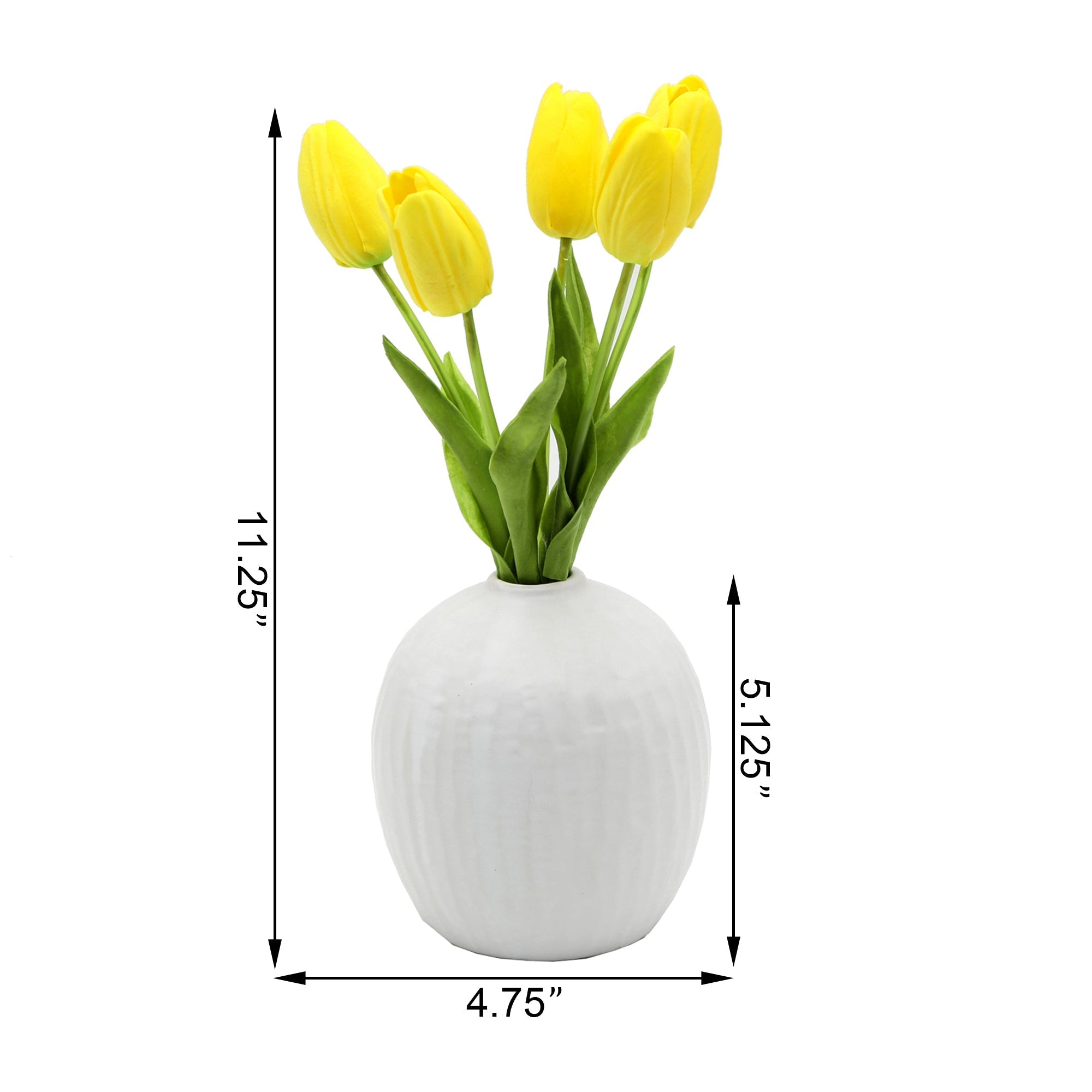  Flora Bunda True to Life Sunshine Yellow Tulips In Vase - Yellow - Bonton