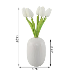 True to Life White Tulips In Ceramic Vase