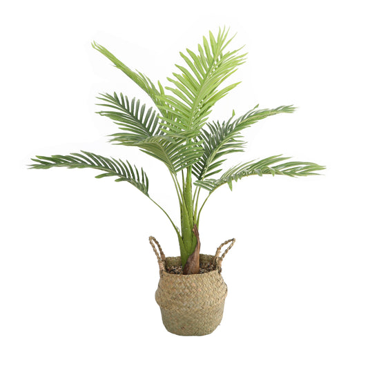 Faux Floor Tropical Palm In Basket