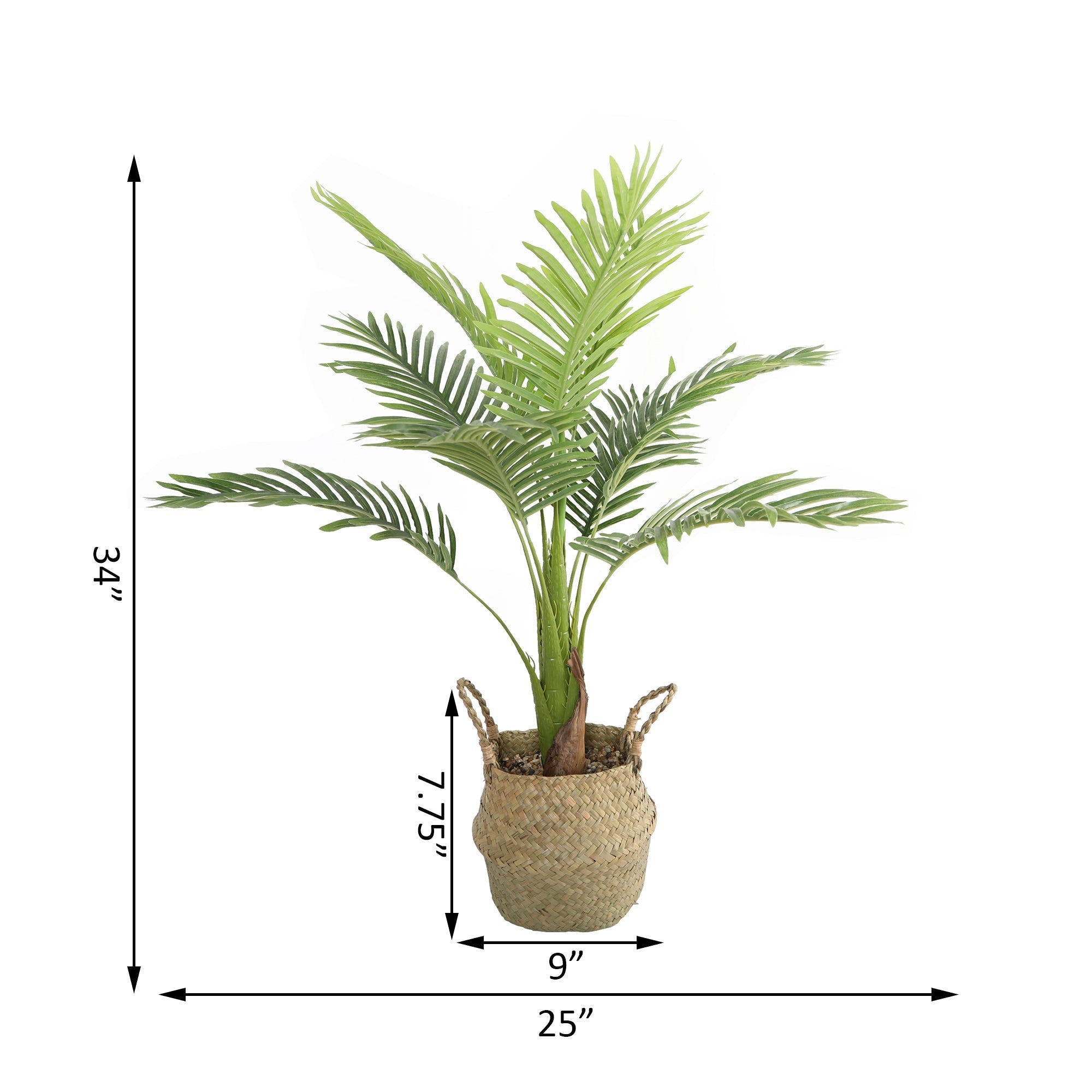  Flora Bunda Faux Floor Tropical Palm In Basket - Natural - Bonton