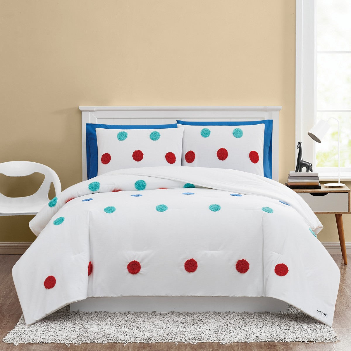  Crayola Fuzzy Dot Comforter Set - Multiple - Bonton