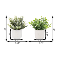 Set of 2 Bee Kind, Bee Happy Faux Greenery Planters