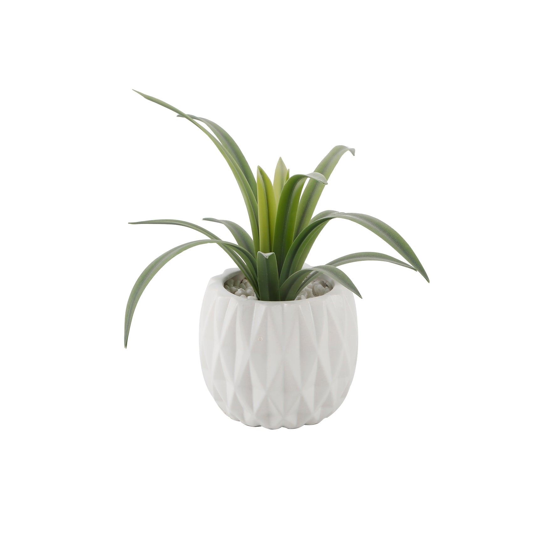  Flora Bunda White Indoor Artificial Palm Plant - White/Green - Bonton