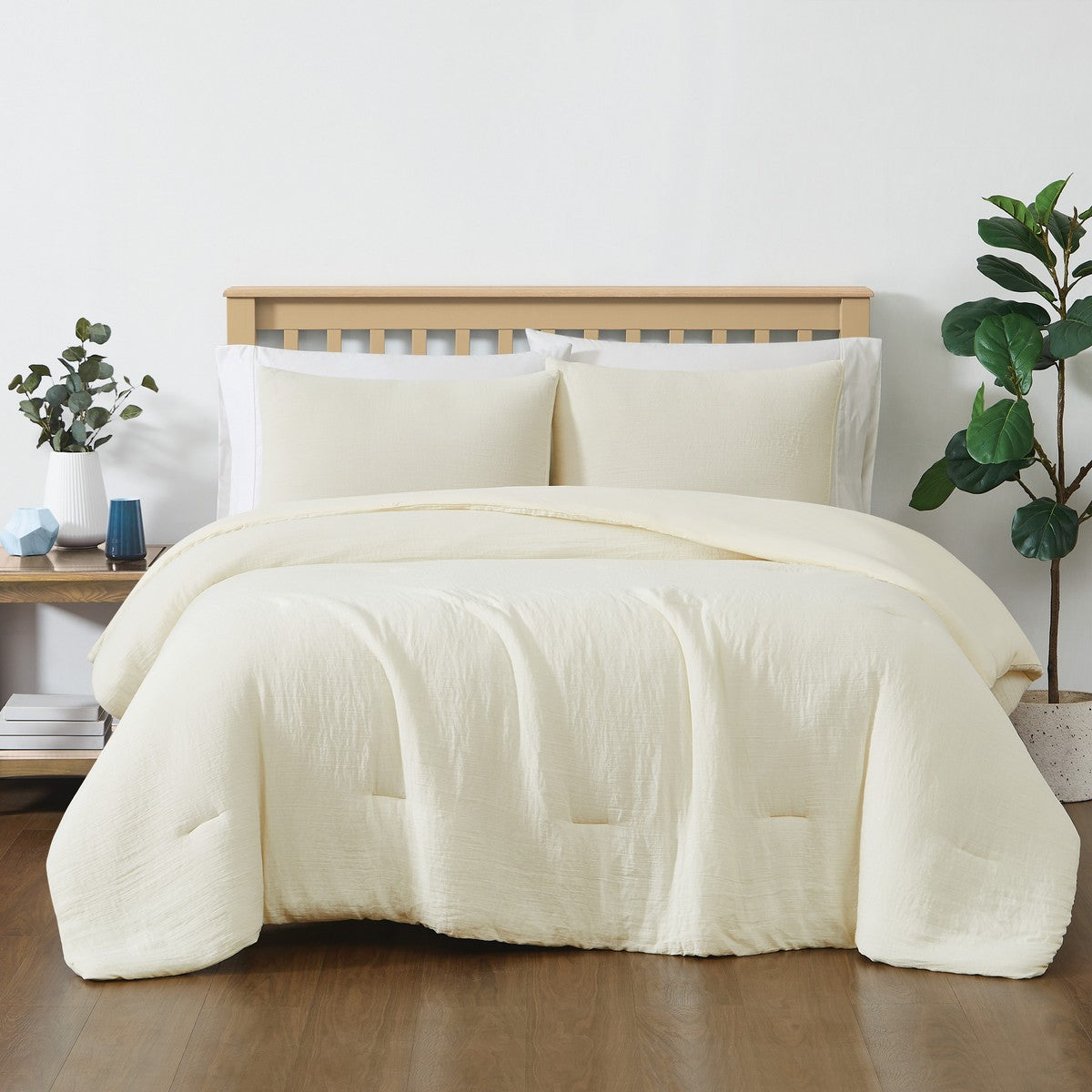  Cozy Gauze Comforter Set Ivory - Ivory - Bonton