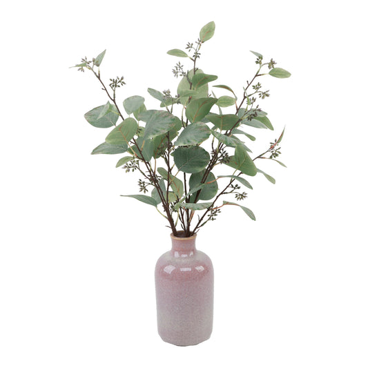 Ceramic Vase Featuring Eucalyptus