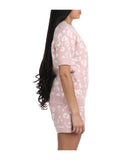 Women's Leopard Print Soft Cozy Knit Lounge Shorts Pink-Ivory
