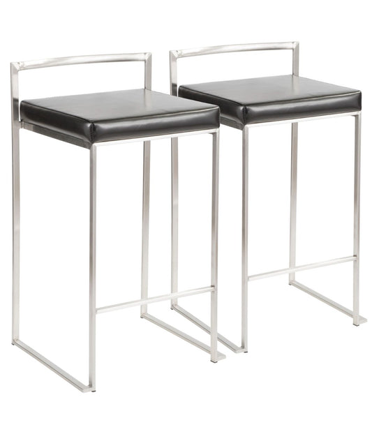 Fuji Stacker Counter Stool - Set of 2 Black