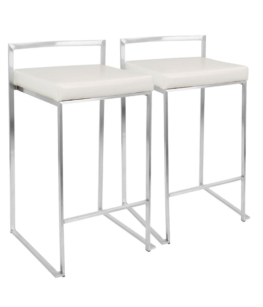 Fuji Stacker Counter Stool - Set of 2 White