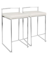 Fuji Stacker Counter Stool - Set of 2 White