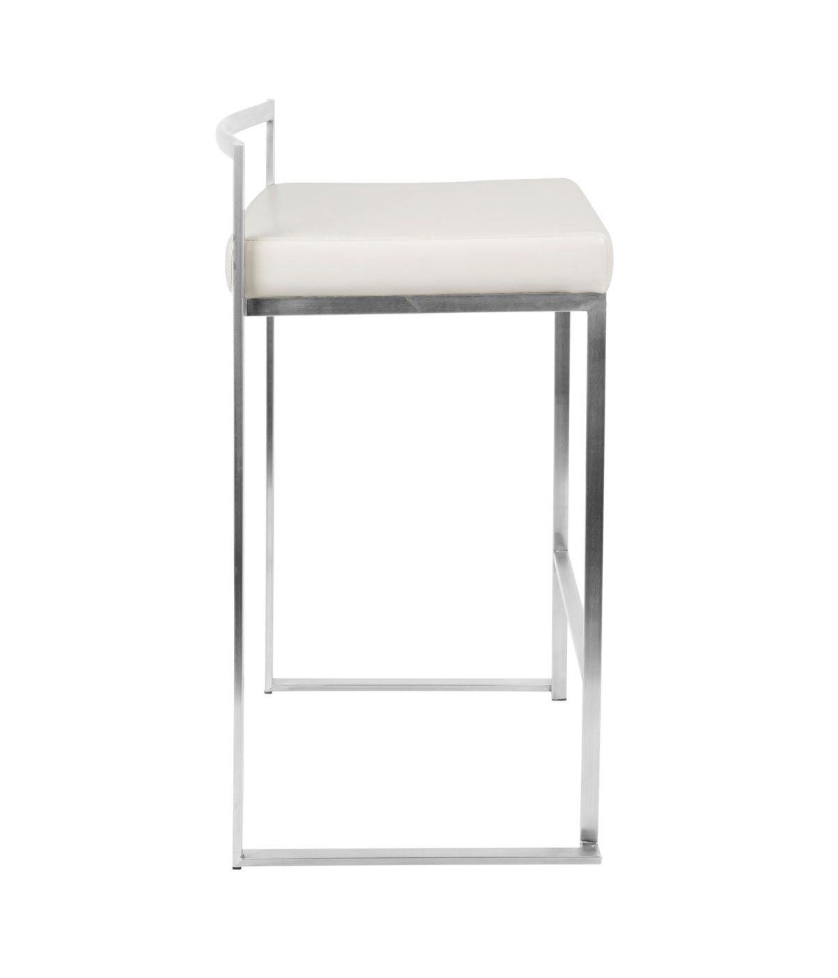  LumiSource Fuji Stacker Counter Stool - Set of 2 White - White - Bonton