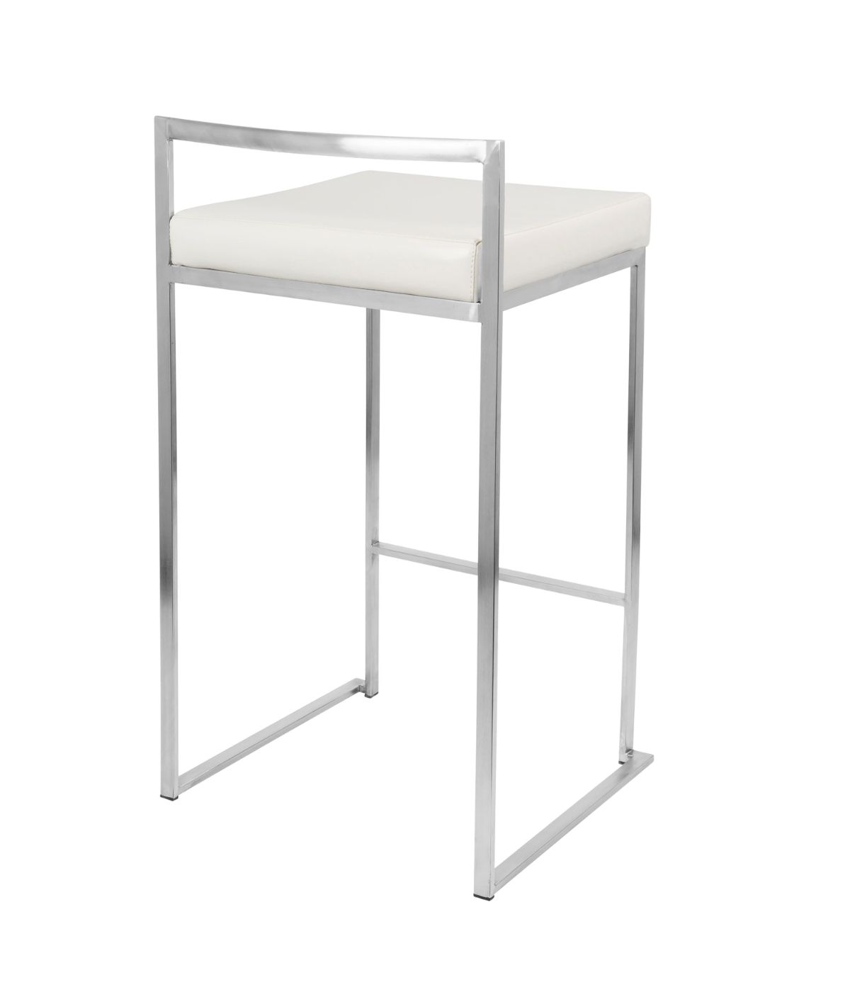  LumiSource Fuji Stacker Counter Stool - Set of 2 White - White - Bonton