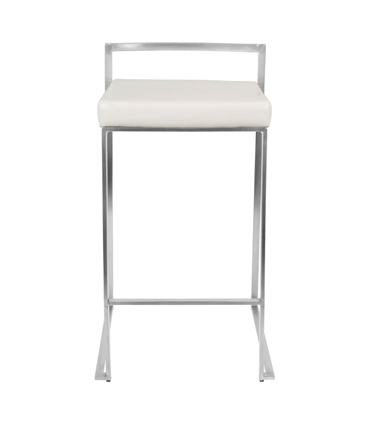  LumiSource Fuji Stacker Counter Stool - Set of 2 White - White - Bonton