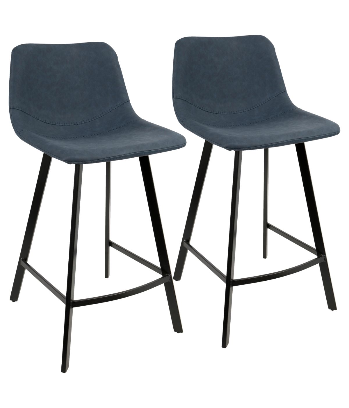  LumiSource Outlaw Counter Stool - Set of 2 Blue & Black - Blue & Black - Bonton