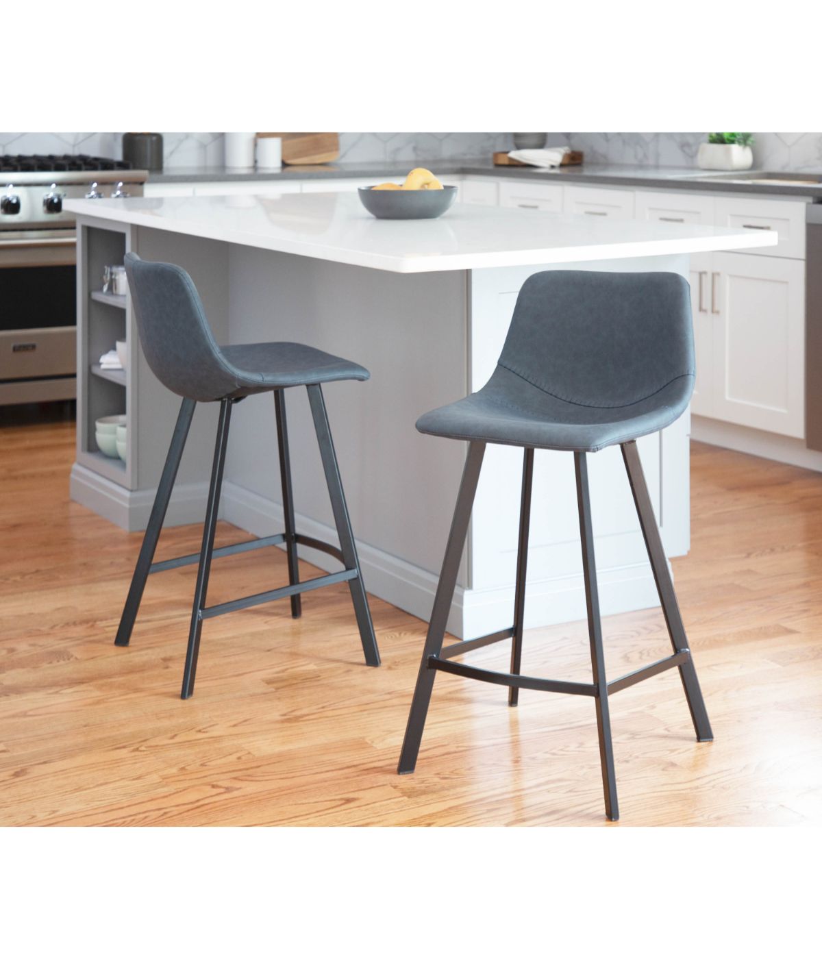  LumiSource Outlaw Counter Stool - Set of 2 Blue & Black - Blue & Black - Bonton