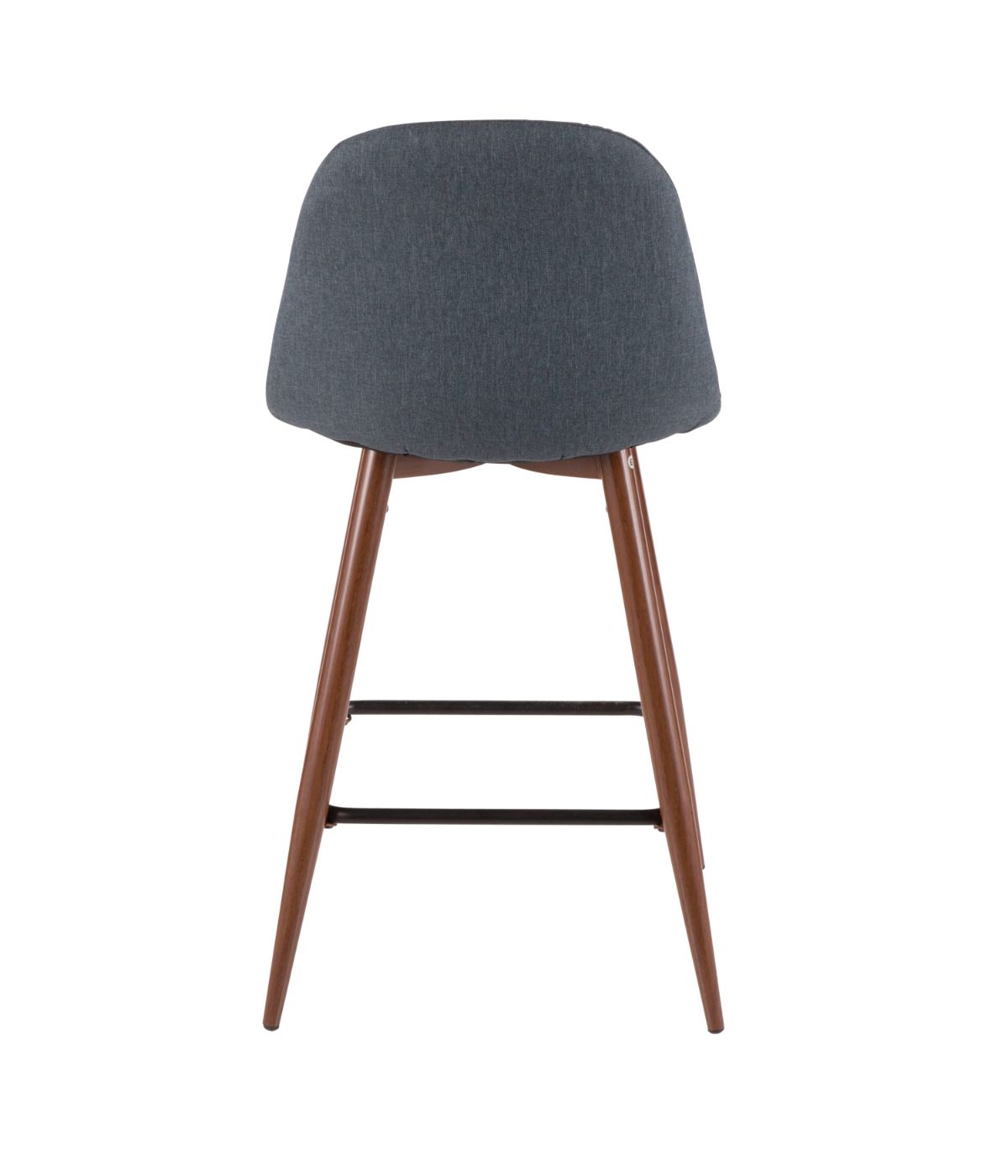  LumiSource Pebble Counter Stool - Set of 2 Walnut & Blue - Walnut & Blue - Bonton