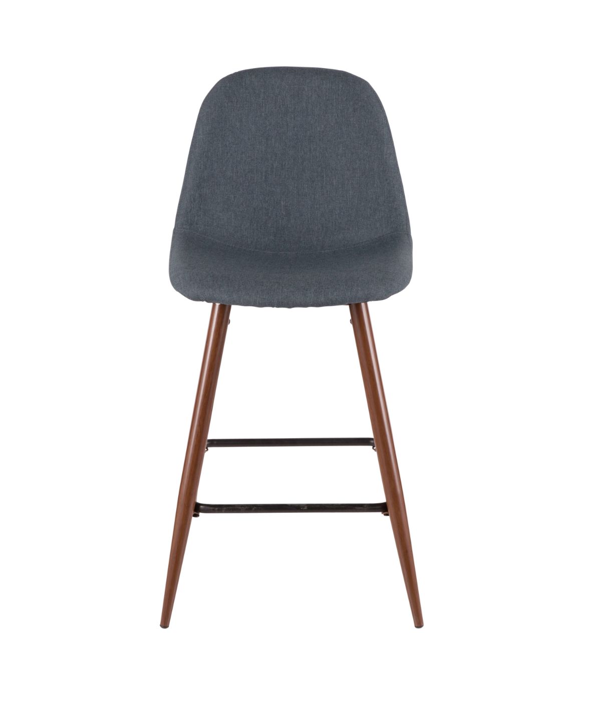  LumiSource Pebble Counter Stool - Set of 2 Walnut & Blue - Walnut & Blue - Bonton