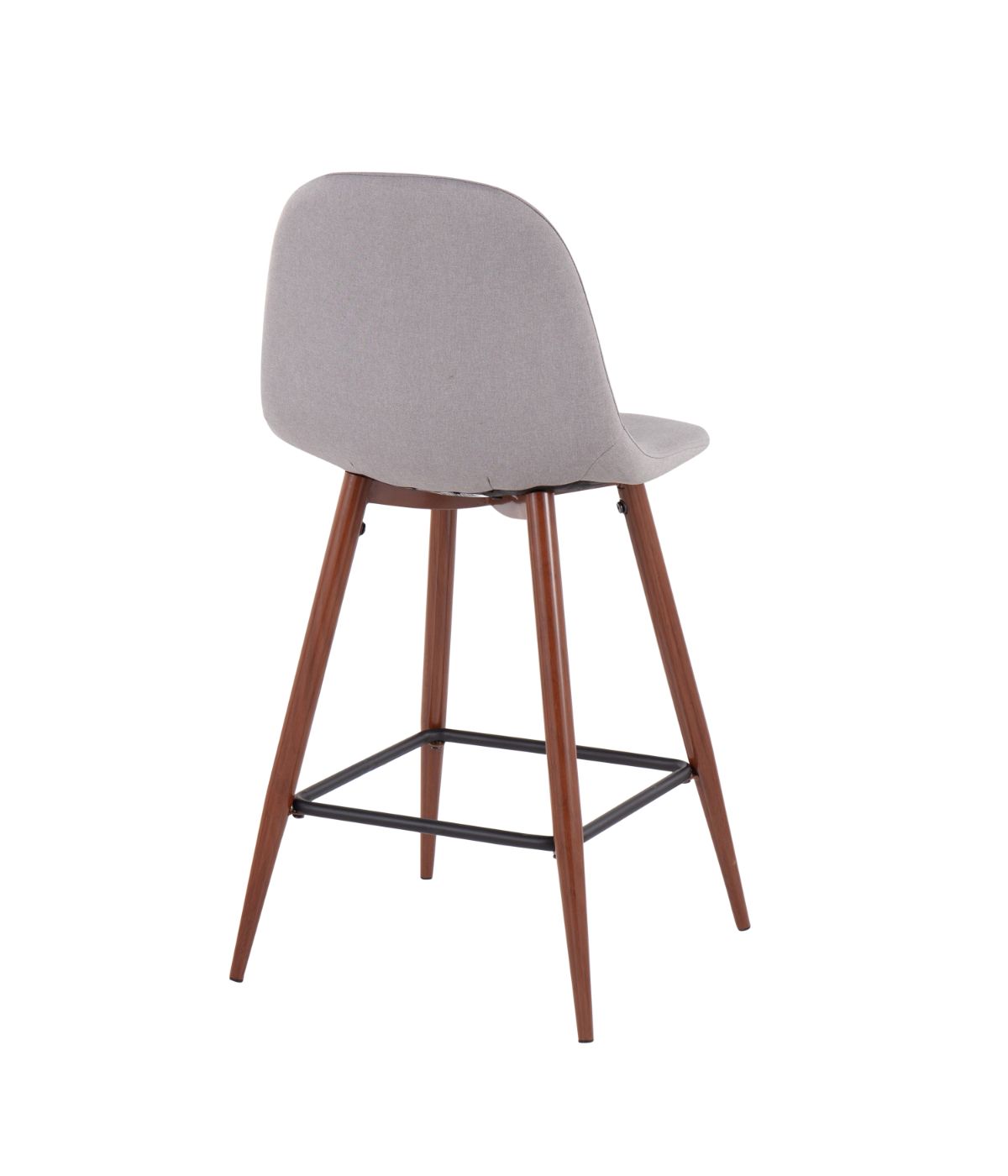  LumiSource Pebble Counter Stool - Set of 2 Walnut & Light Grey - Walnut & Light Grey - Bonton