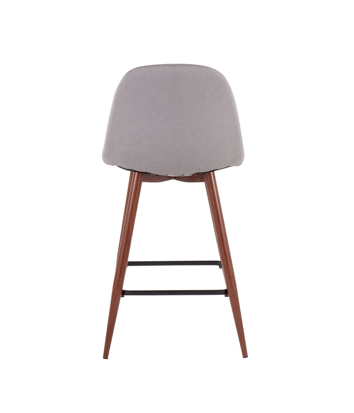  LumiSource Pebble Counter Stool - Set of 2 Walnut & Light Grey - Walnut & Light Grey - Bonton